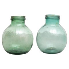 Antique French Viresa Set of Two Glass Bottles from Barcelona circa 1950