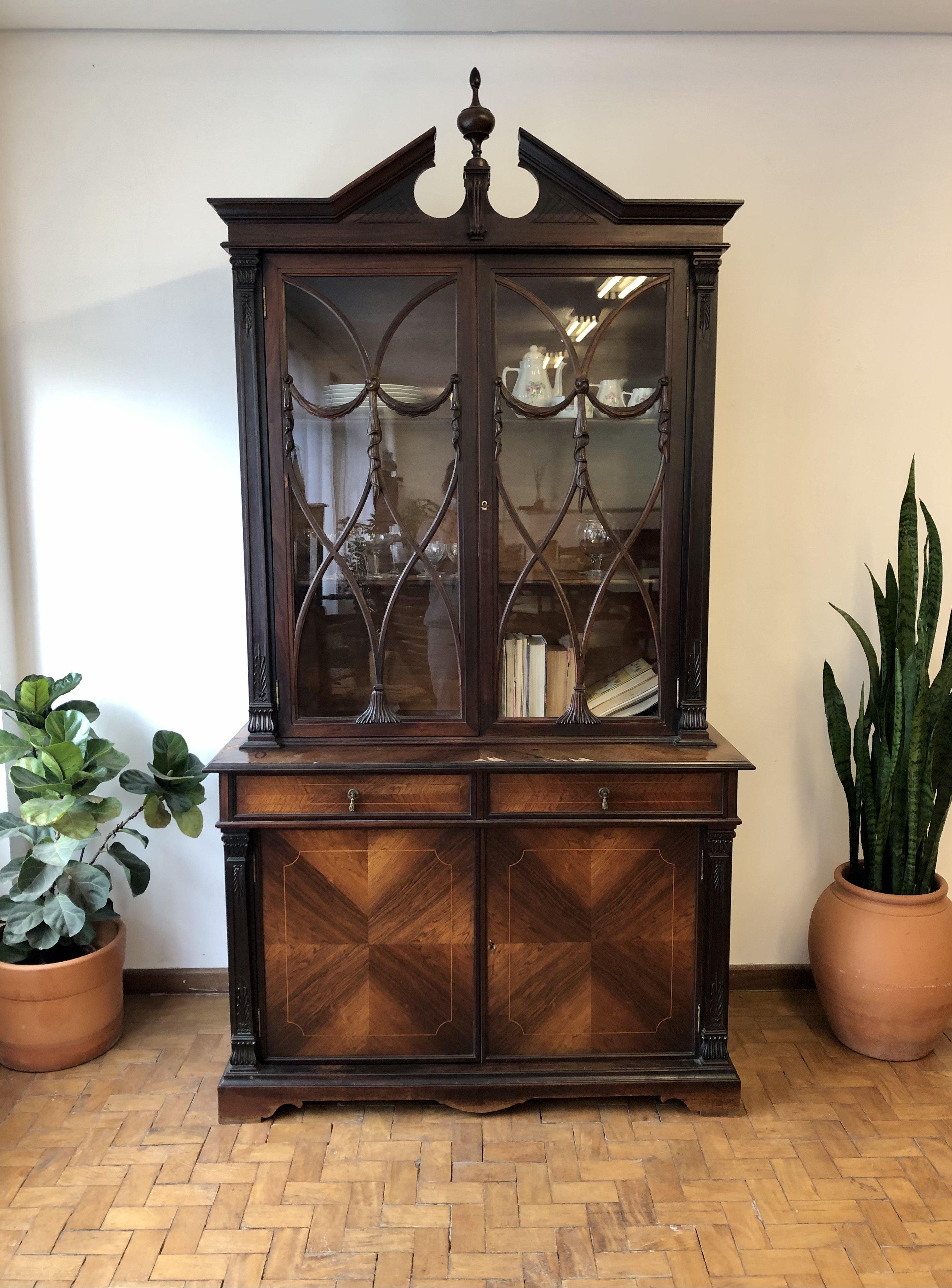 Antique French Vitrine Bookcase in Rosewood For Sale 13