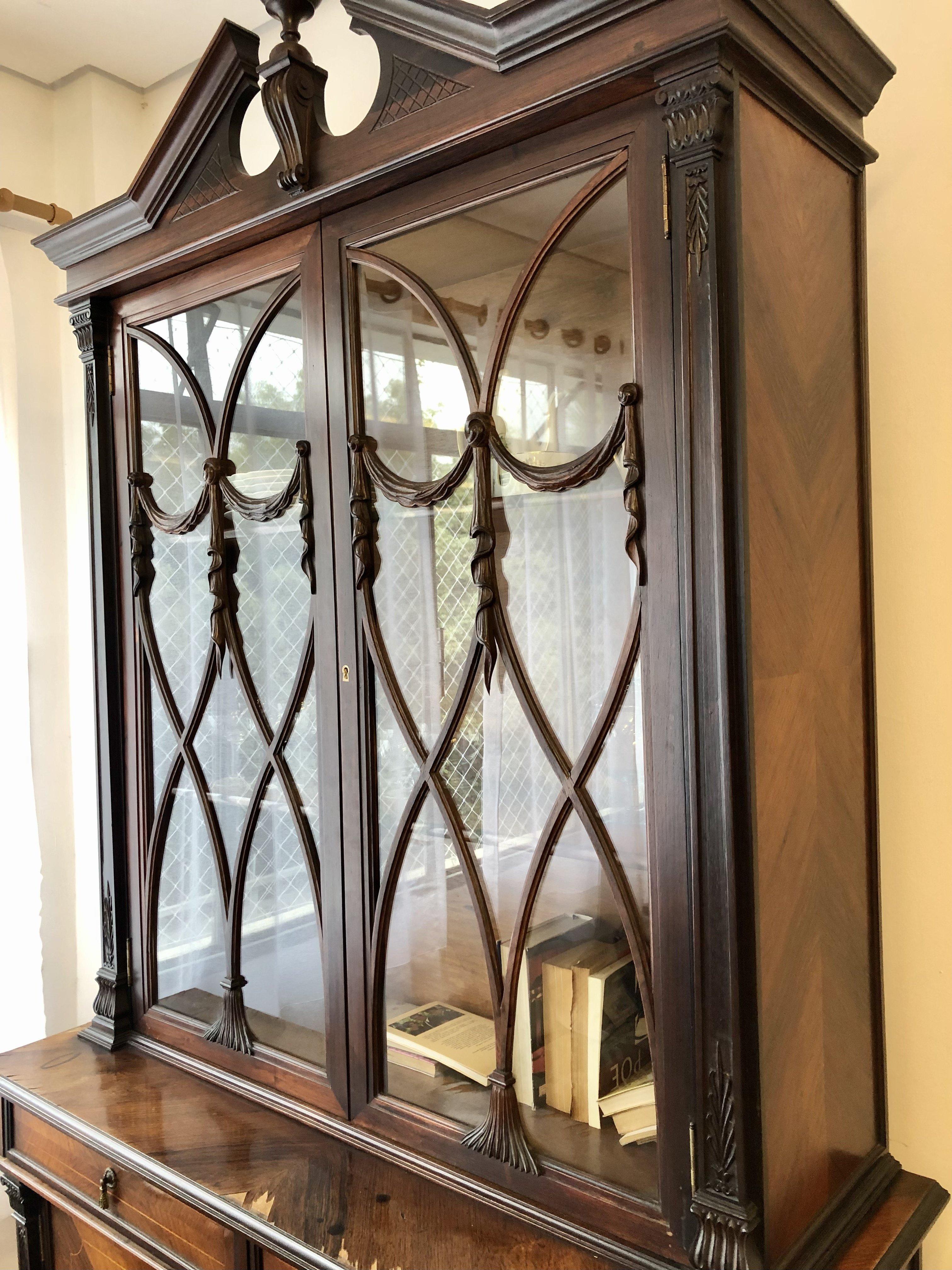 Antique French Vitrine Bookcase in Rosewood For Sale 3