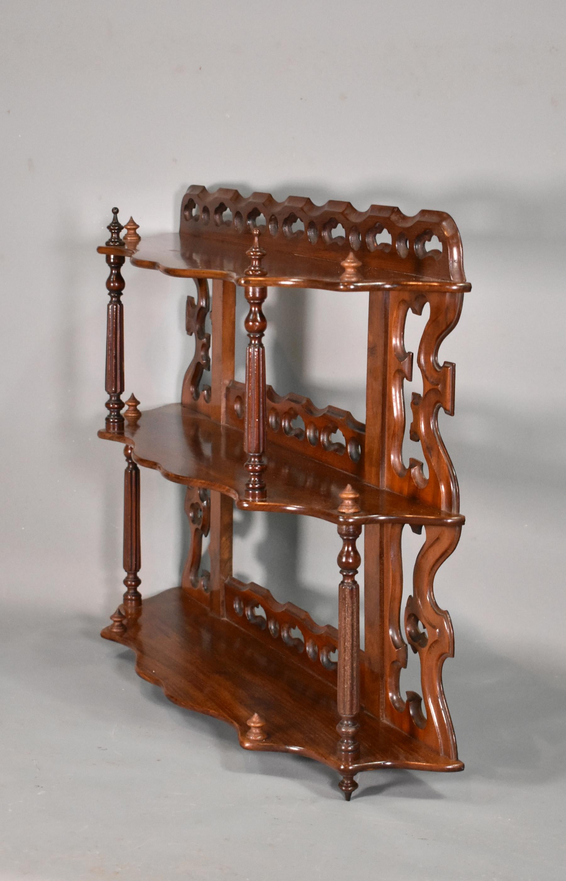 Antique French Wall Hanging Shelves in Mahogany 19th Century For Sale 5