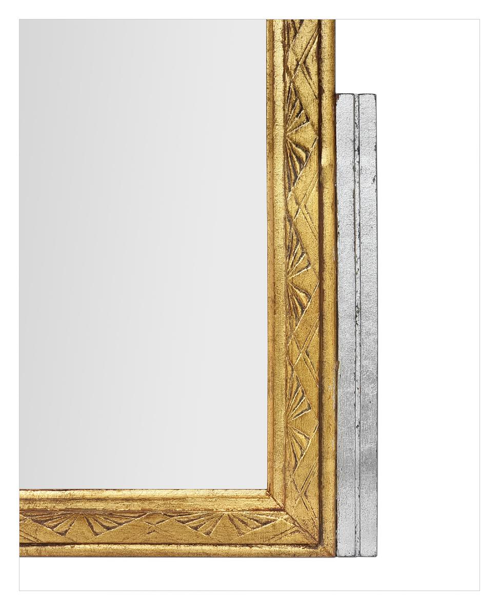 Antique Wall Mirror français en bois doré et argenté, style Art Nouveau, circa 1900 Bon état - En vente à Paris, FR