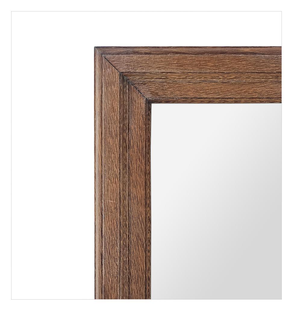 Mid-20th Century Antique French Wall Mirror In Natural Oak Wood, circa 1940 For Sale
