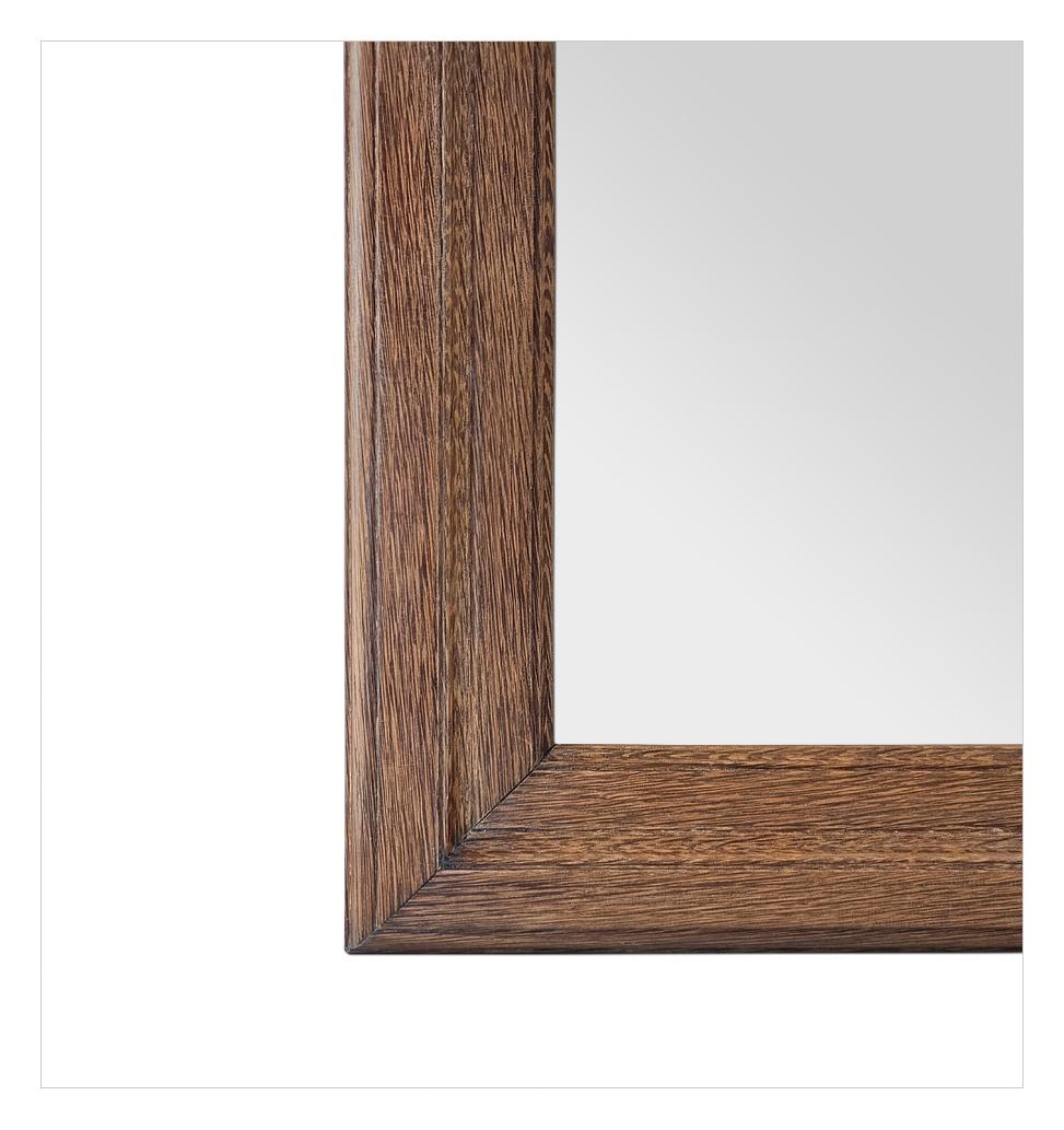 Antique French Wall Mirror In Natural Oak Wood, circa 1940 For Sale 3