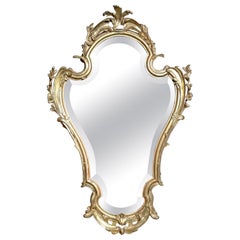 Miroir mural et boîte à bijoux français anciens avec biseautage et feuille d'or, vers 1890