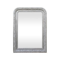 Antique French Wall Mirror, Louis-Philippe Style Silvered Mirror, circa 1900