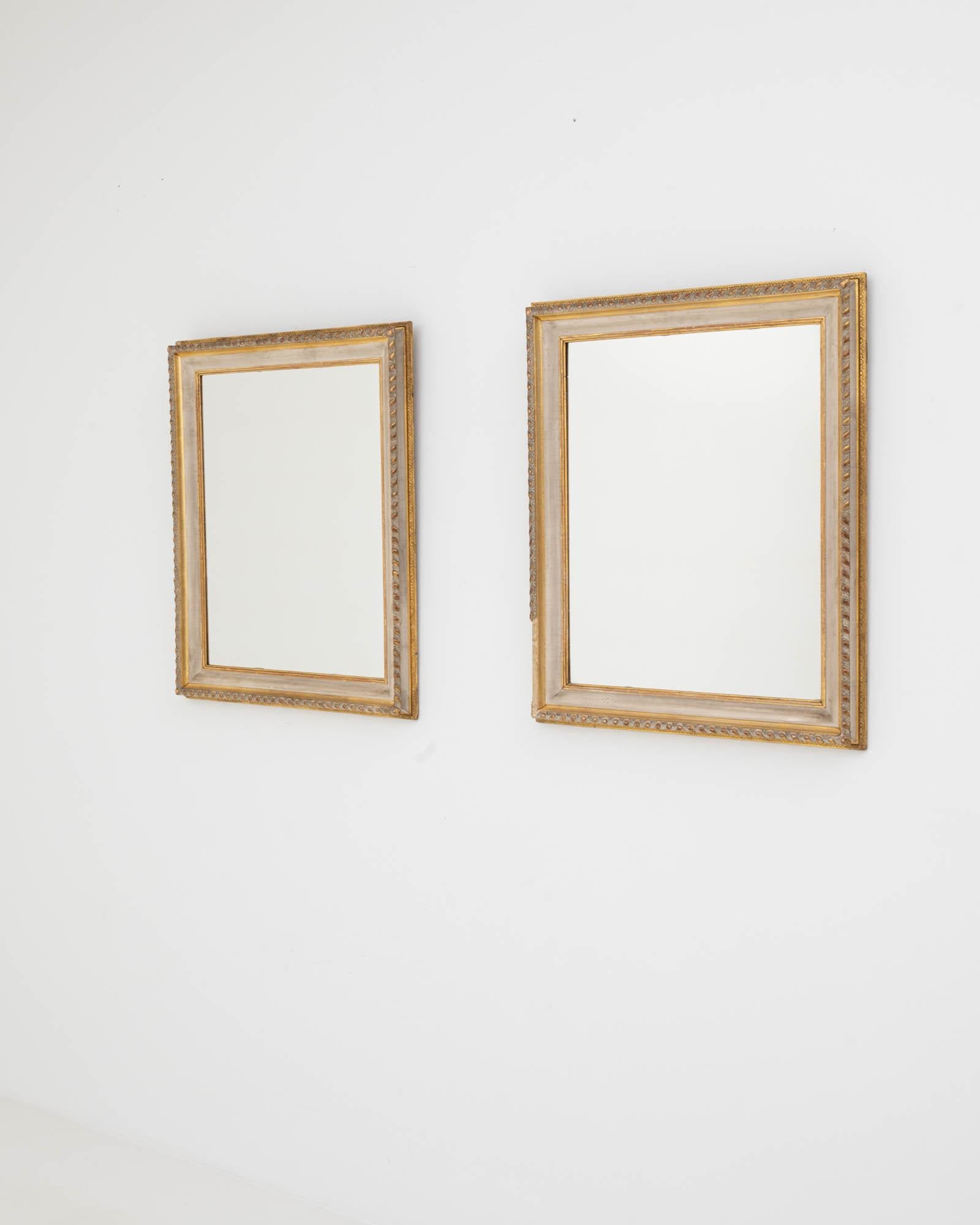 Early 20th Century Antique French Wall Mirrors, A Pair For Sale
