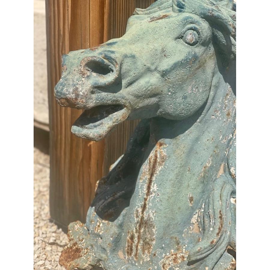 Antique French Wall-Mounted Statue of Cast Iron Horse Head For Sale 1