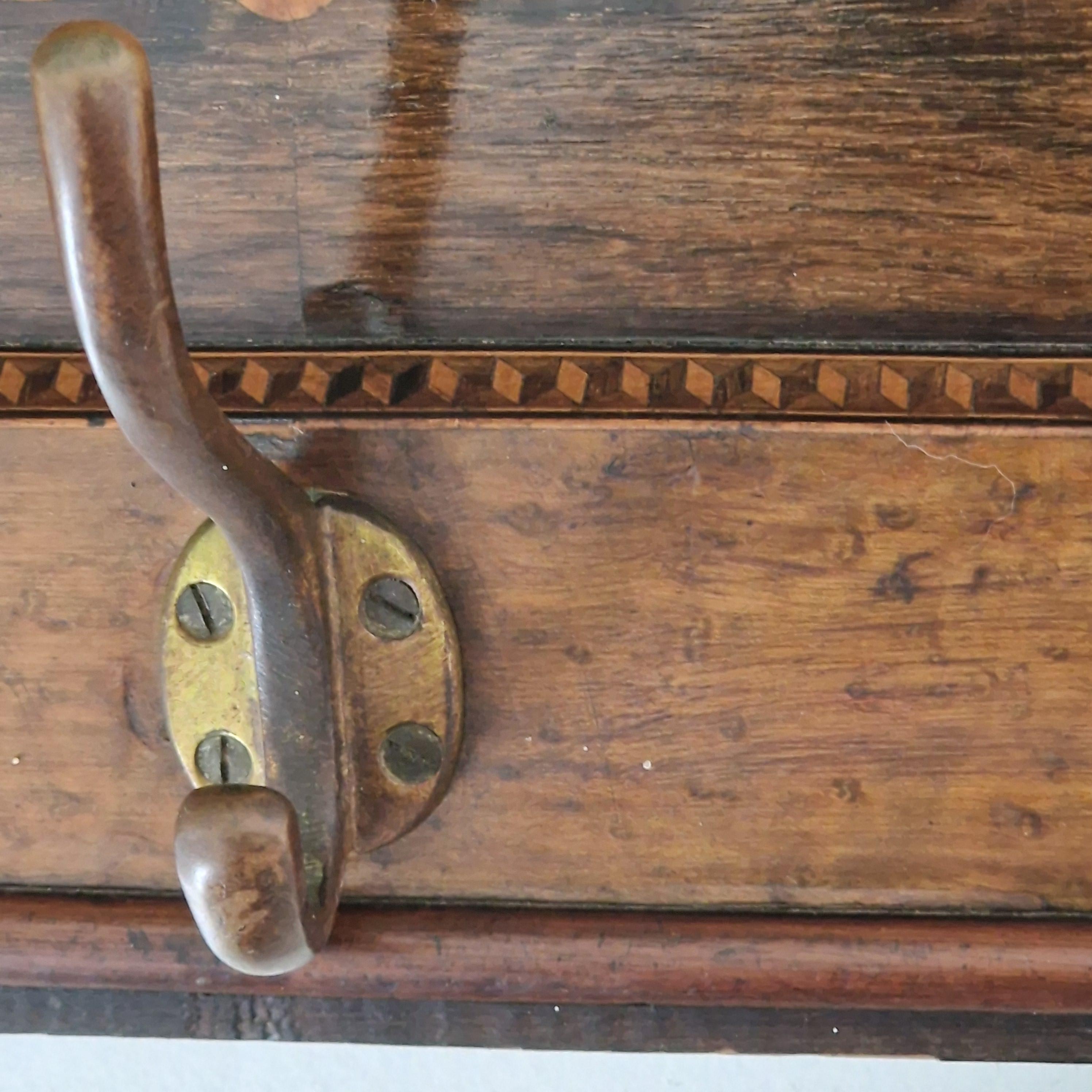 Antique French Wall Rack with Floral Marquetry, 19th Century in vendita 5