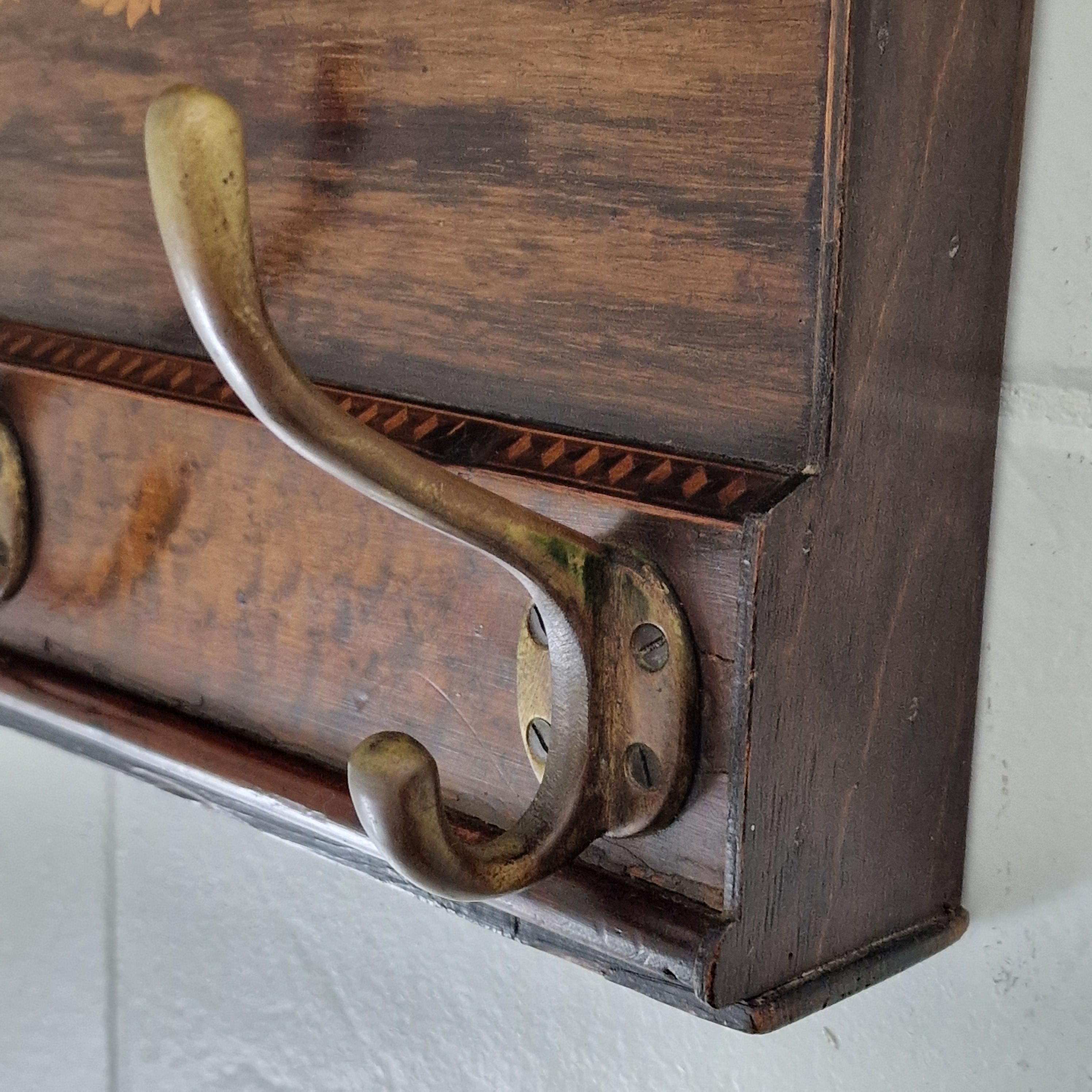 Antique French Wall Rack with Floral Marquetry, 19th Century in vendita 6