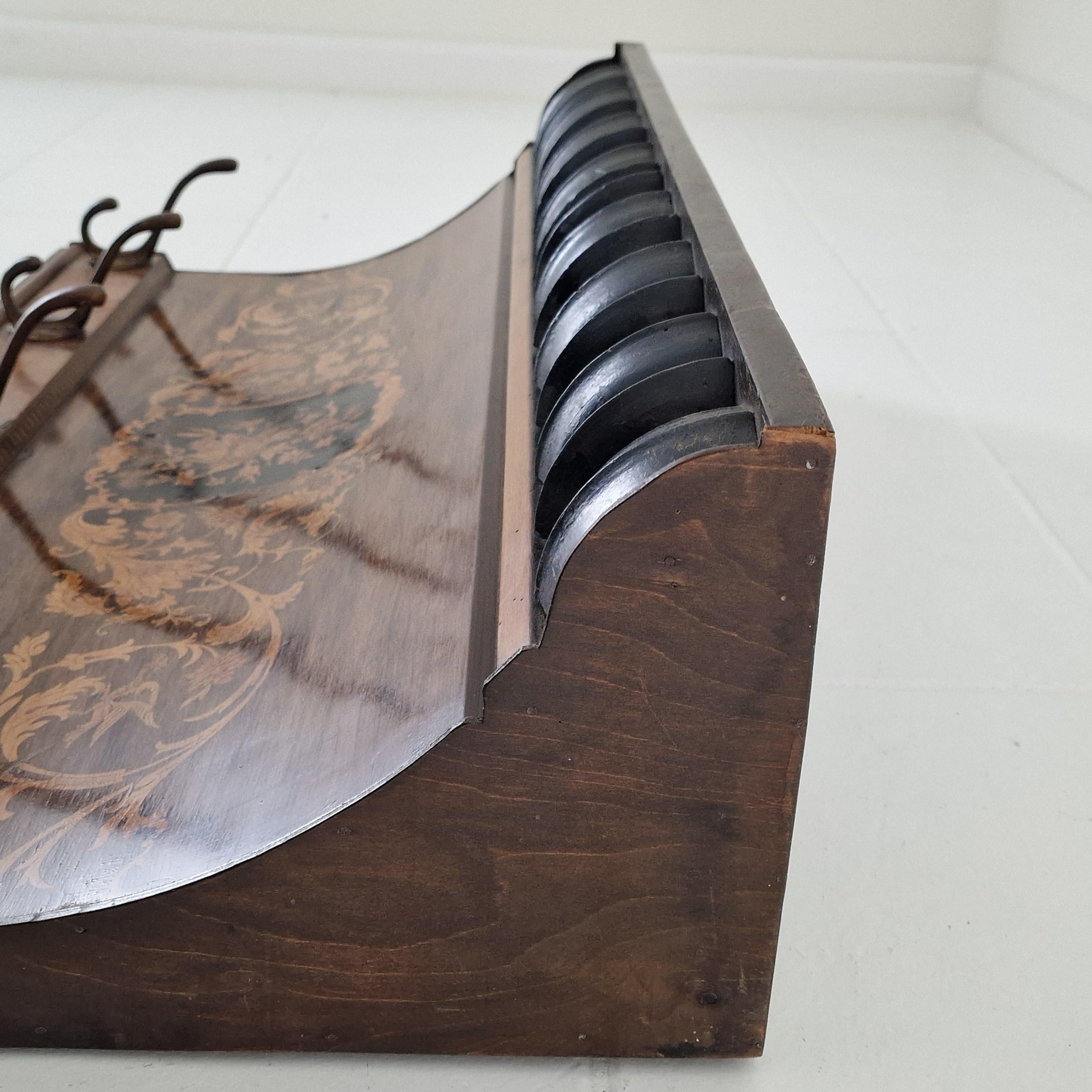 Antique French Wall Rack with Floral Marquetry, 19th Century in vendita 7