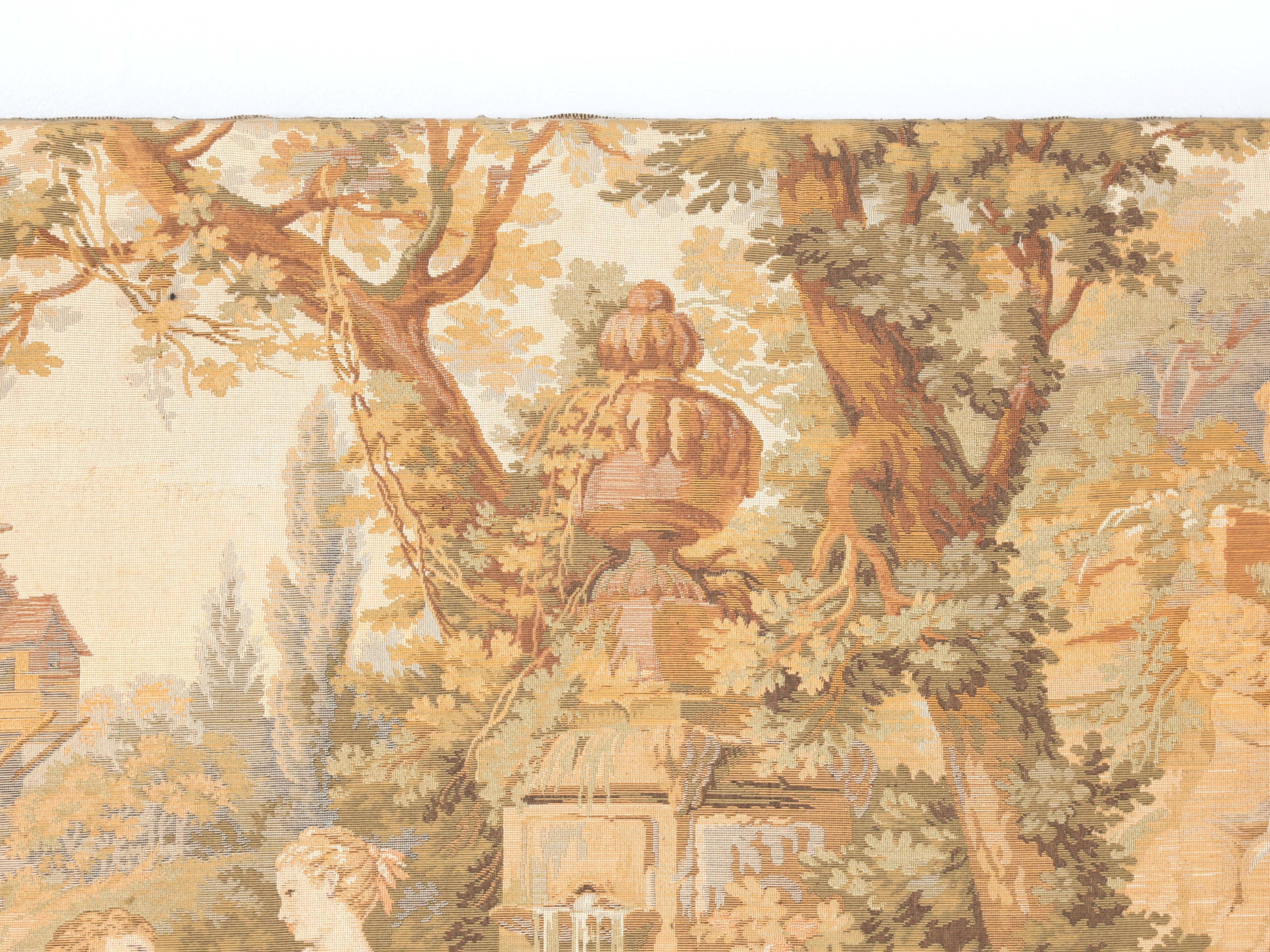 Fabric Antique French Wall Tapestry c1900-1920 For Sale