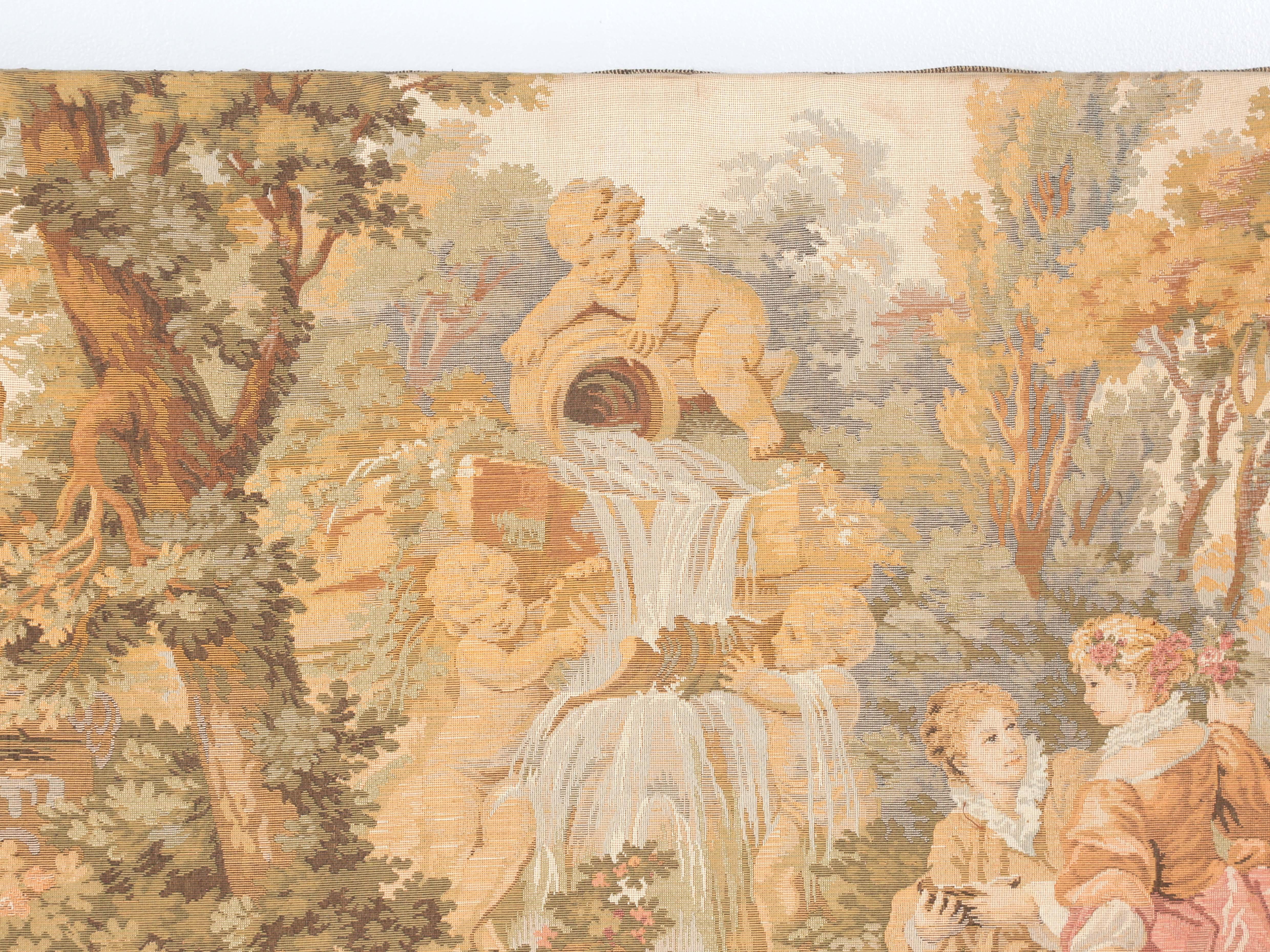 Tissu Tapisserie murale française ancienne c1900-1920 en vente