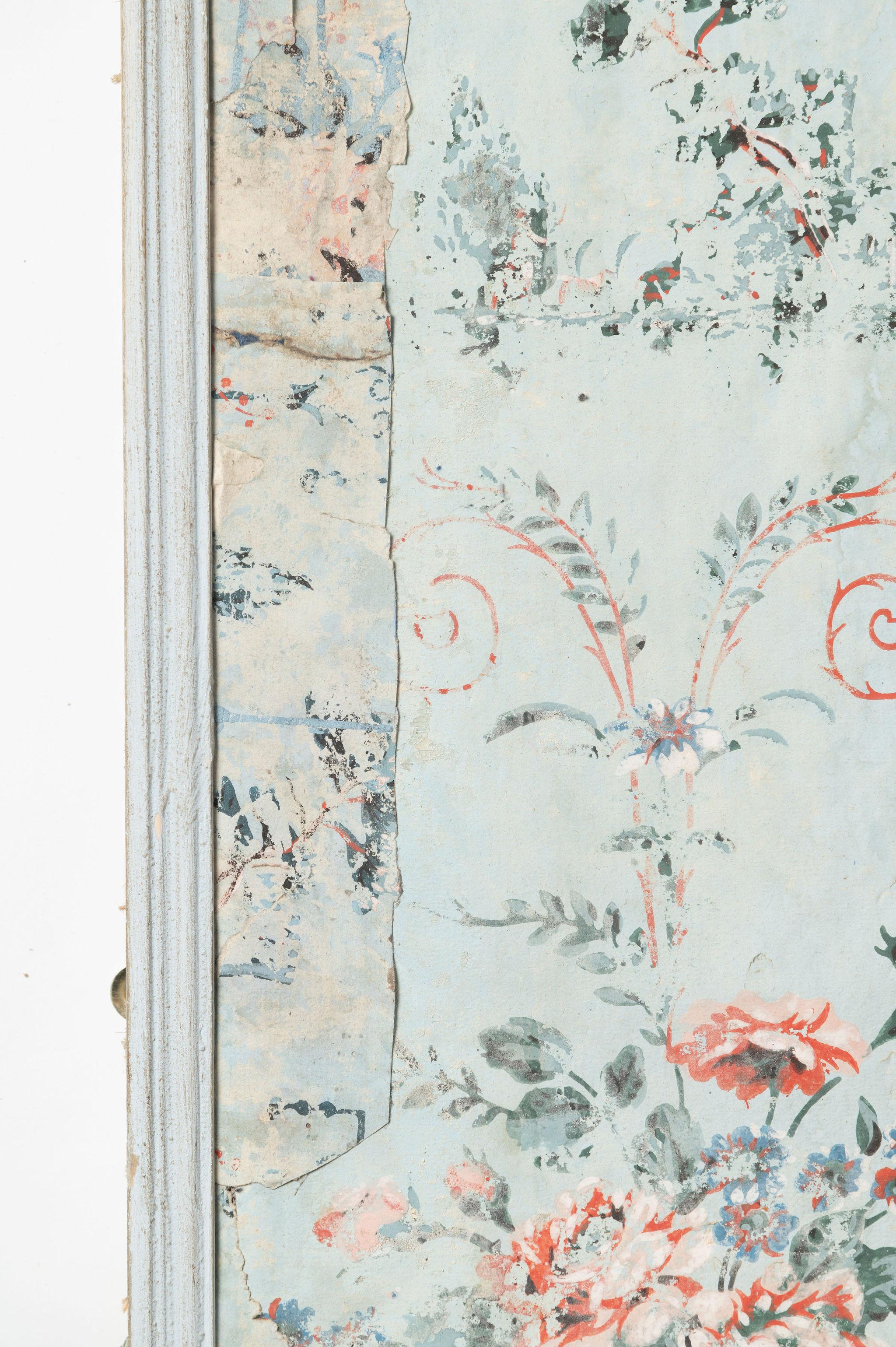 Antique French wallpaper panel, wall decoration  In Good Condition For Sale In Maidstone, GB