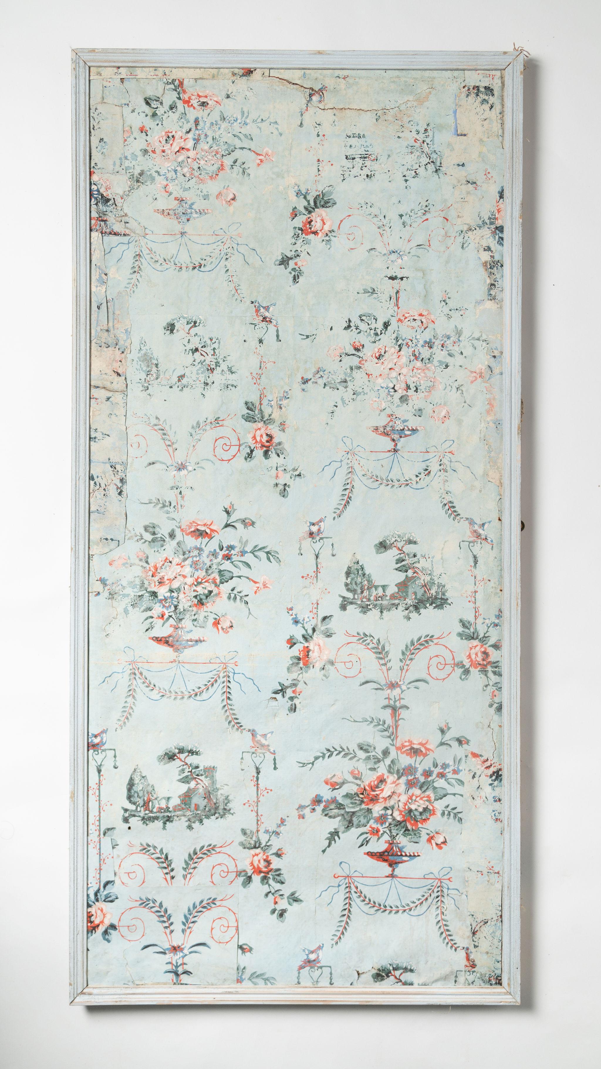 Antique French wallpaper panel, wall decoration  For Sale 4