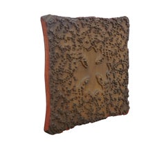 Antique French Wallpaper Printing Block Woodblock Stamp Press 13"