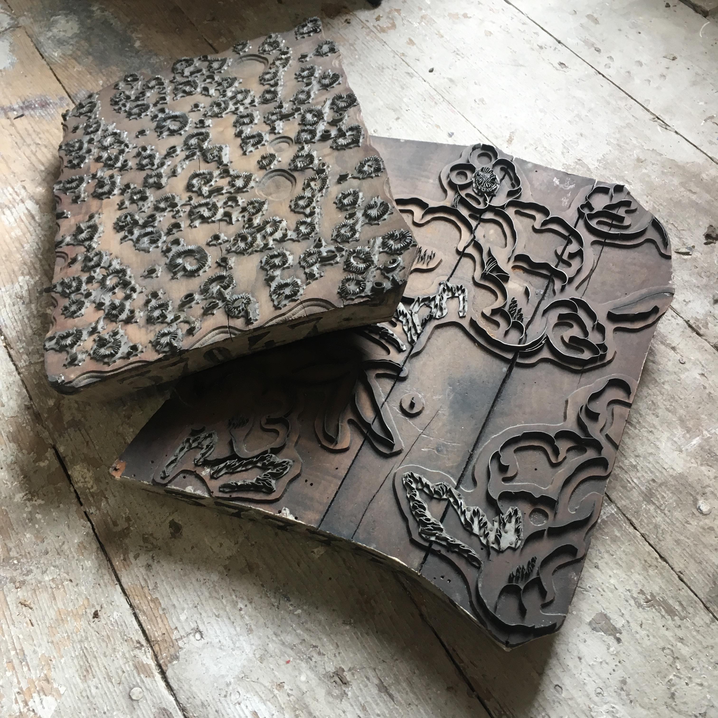 Antique French Wallpaper Printing Blocks, circa 1850 1