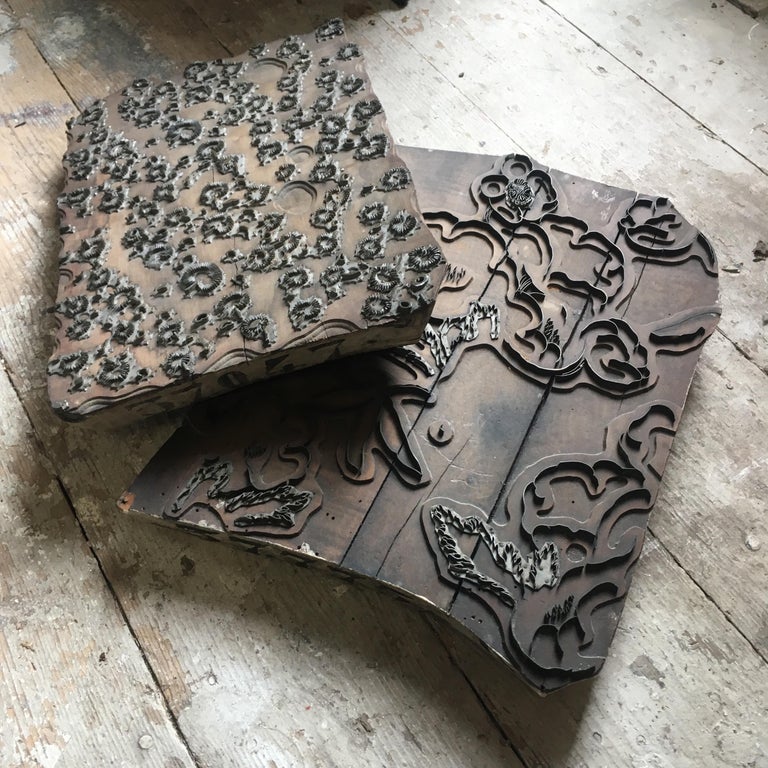 Antique French Wallpaper Printing Blocks Circa 1850 For Sale At 1stdibs
