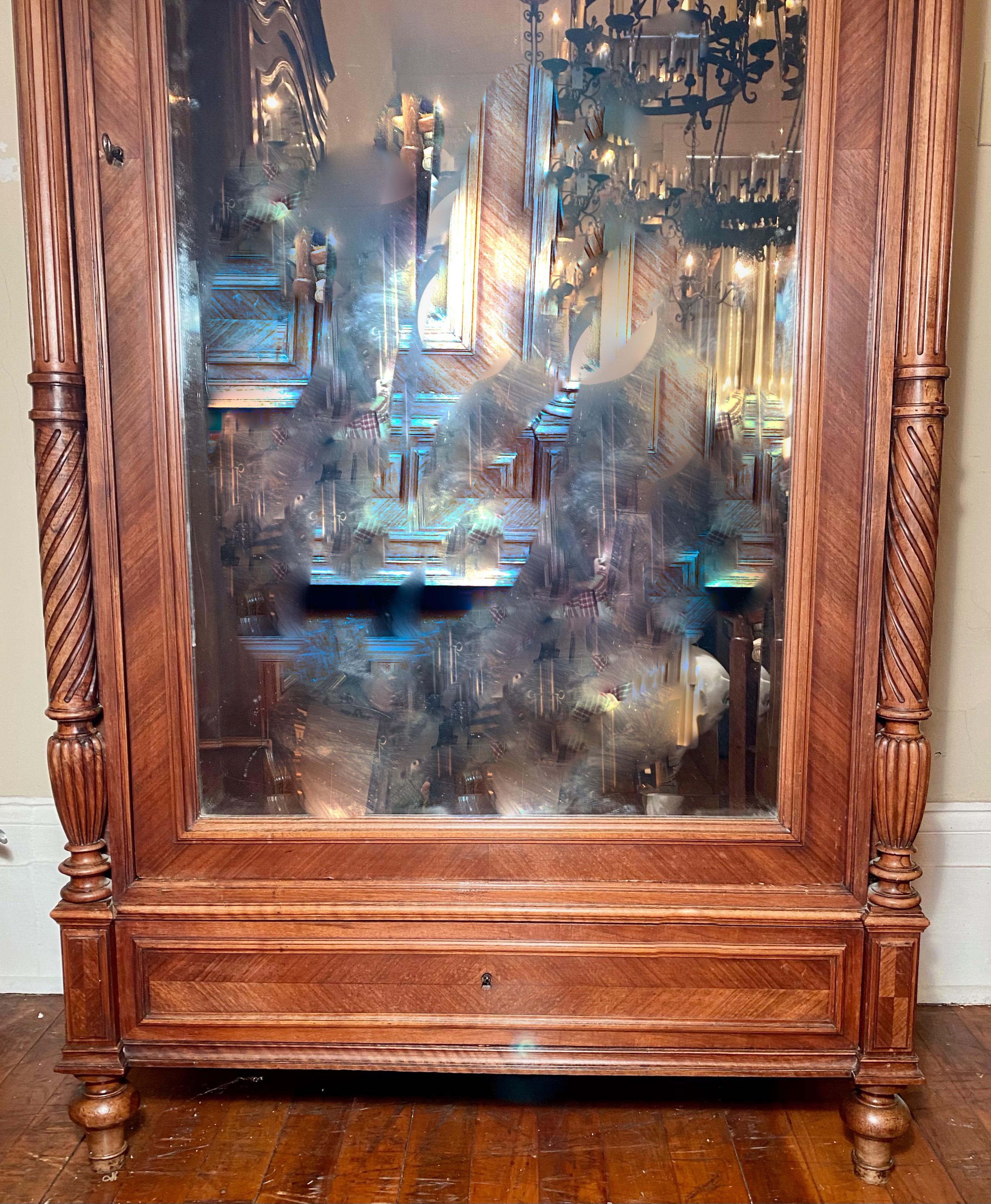Antique French Walnut 19th Century Armoire In Good Condition In New Orleans, LA