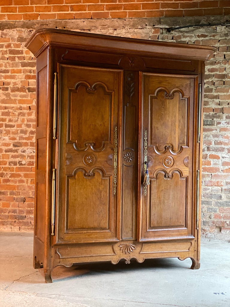 Antique French Walnut Armoire Napoleon III 19th Century, France, circa