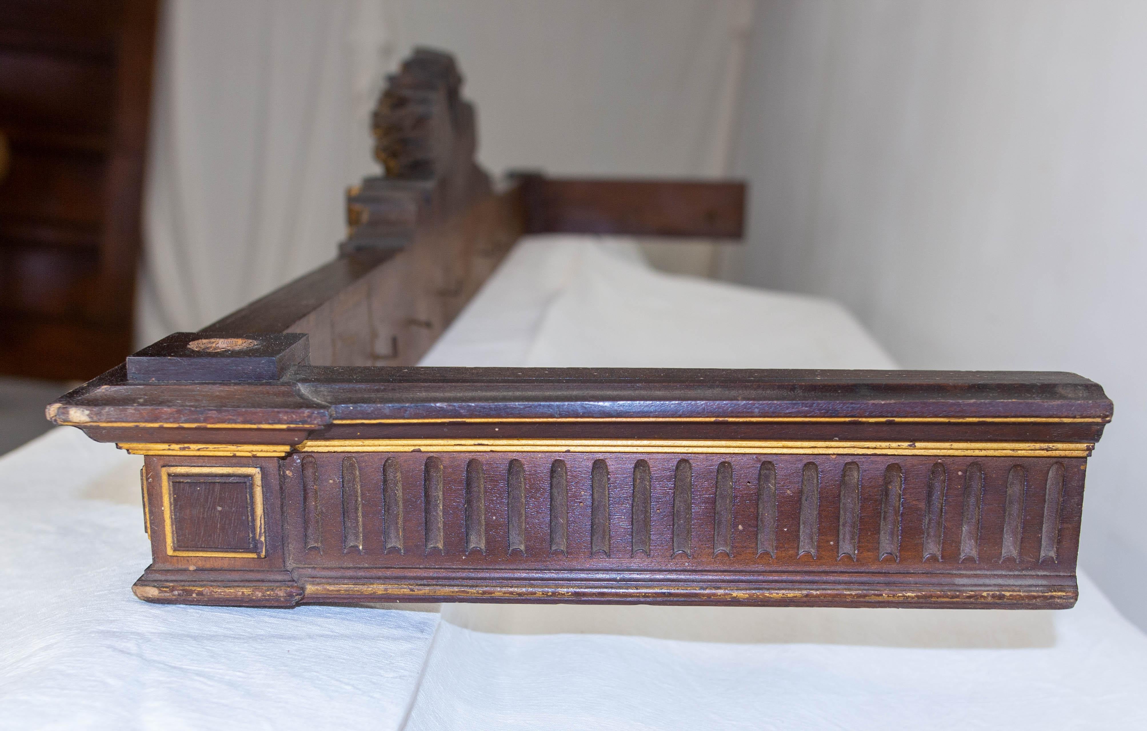 Antique French Walnut Bed Canopy in the Louis XVI Style Late 19 th Century For Sale 1