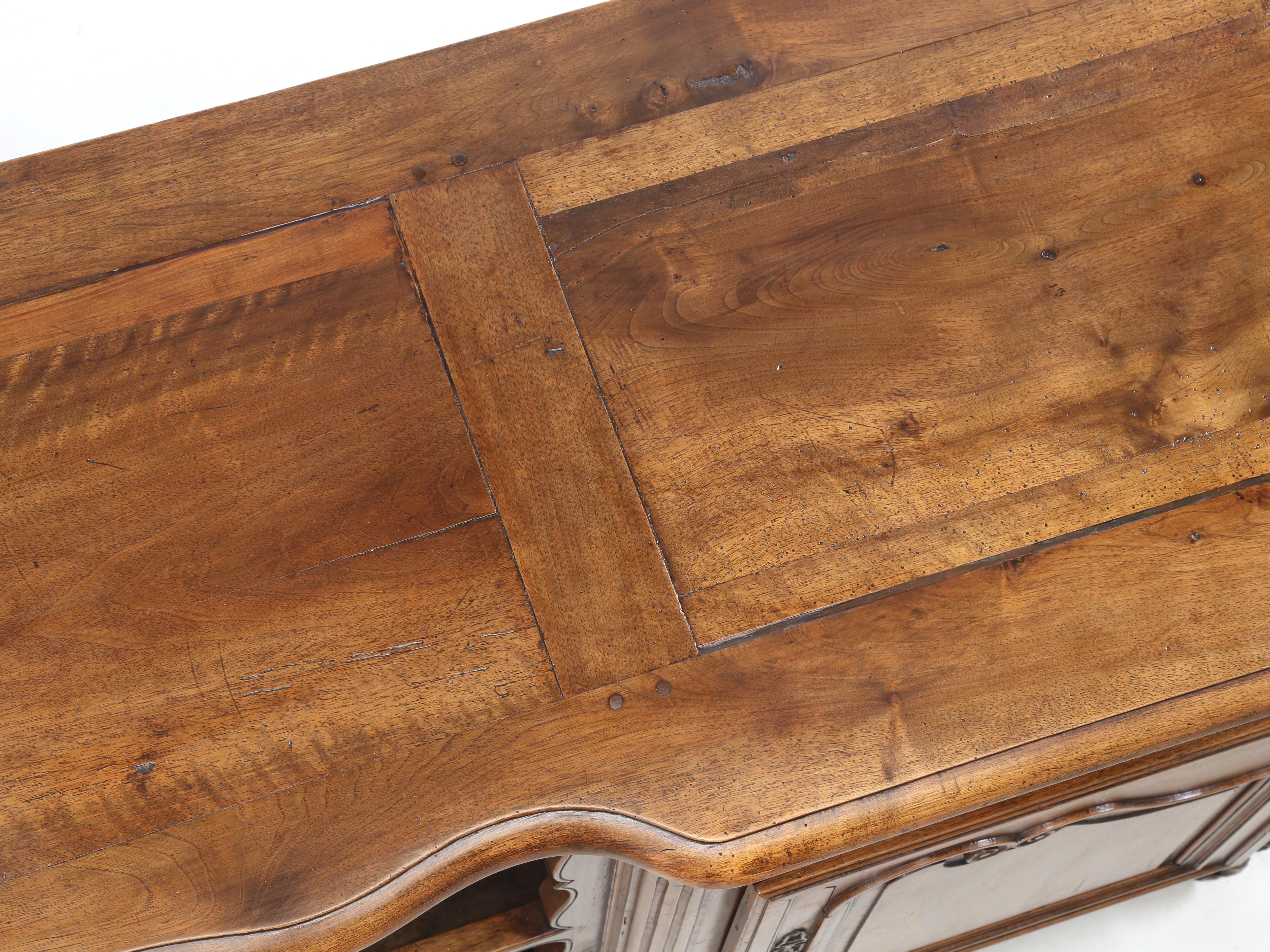 Mid-19th Century Antique French Walnut Buffet with Unusual Open Center For Display Great Patina For Sale