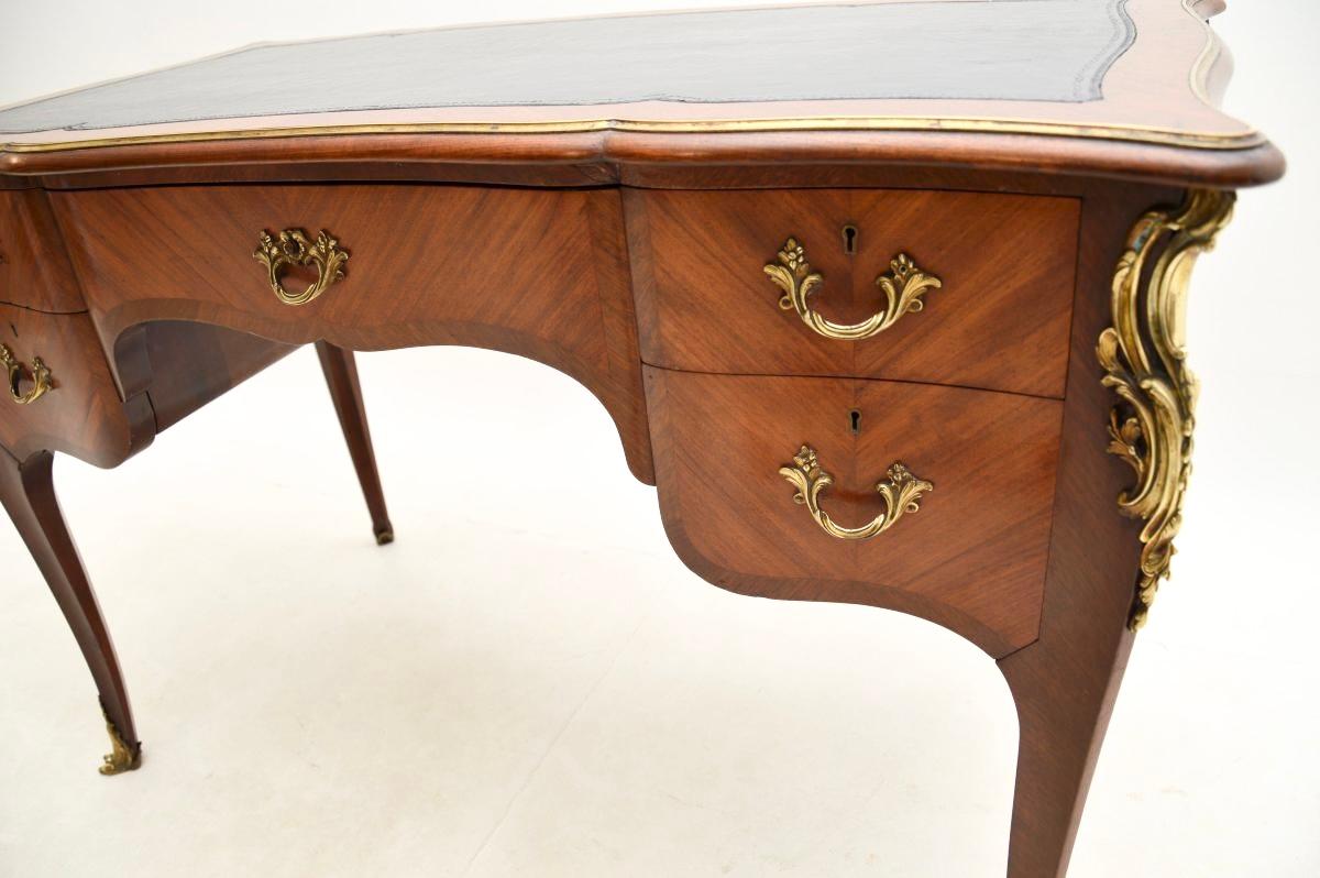 Antique French Walnut Bureau Plat Desk For Sale 4