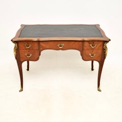 Antique French Walnut Bureau Plat Desk