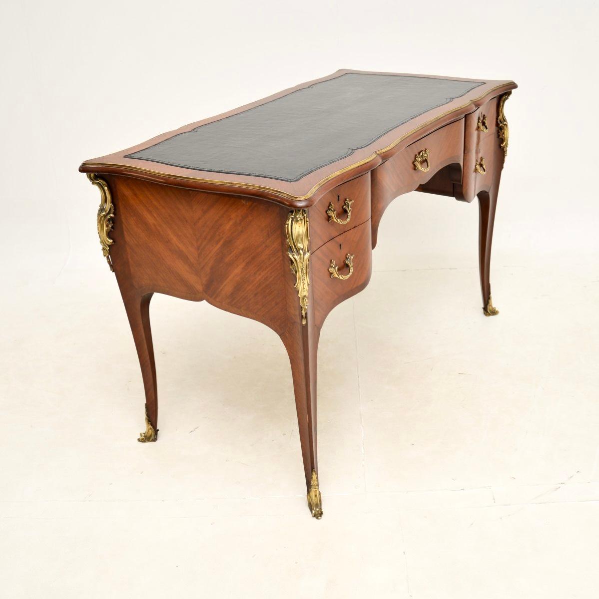 Louis XV Antique French Walnut Bureau Plat Desk For Sale