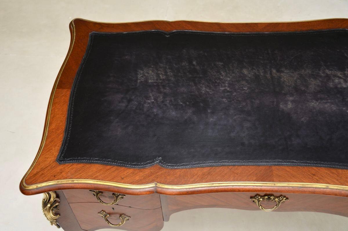 Antique French Walnut Bureau Plat Desk For Sale 1