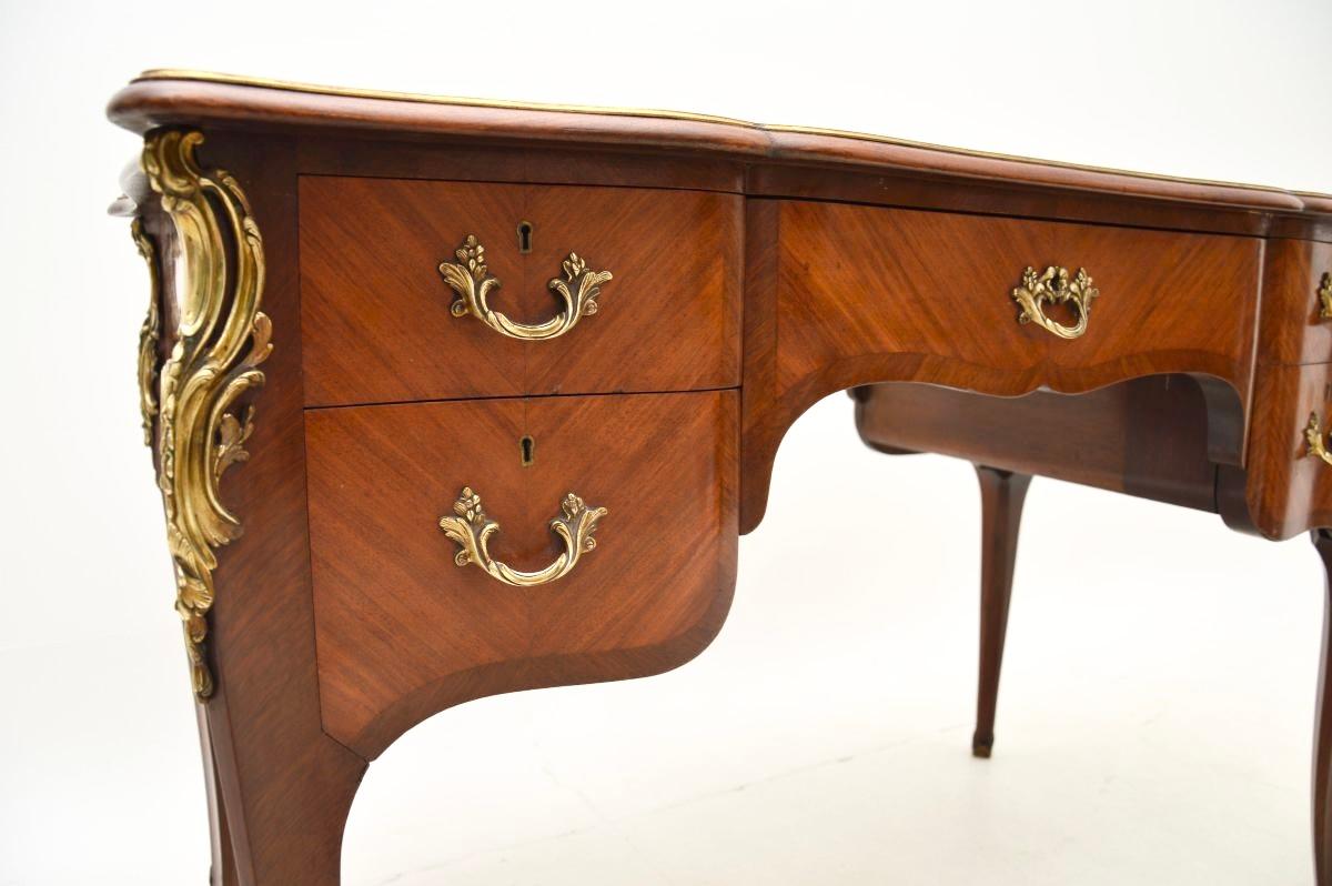 Antique French Walnut Bureau Plat Desk For Sale 3