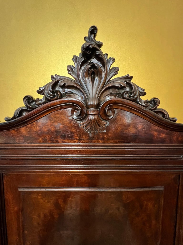 Antique French Walnut Burl Single Bed For Sale at 1stDibs