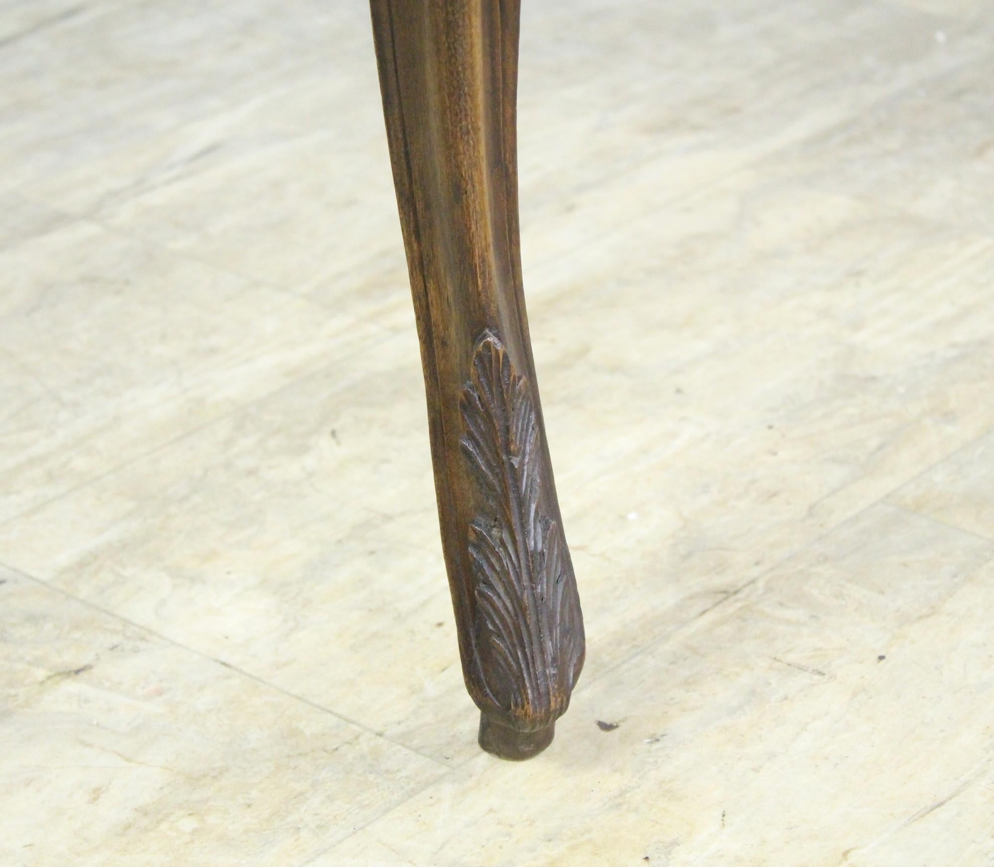 Antique French Walnut Cabriole Leg Side Table 9
