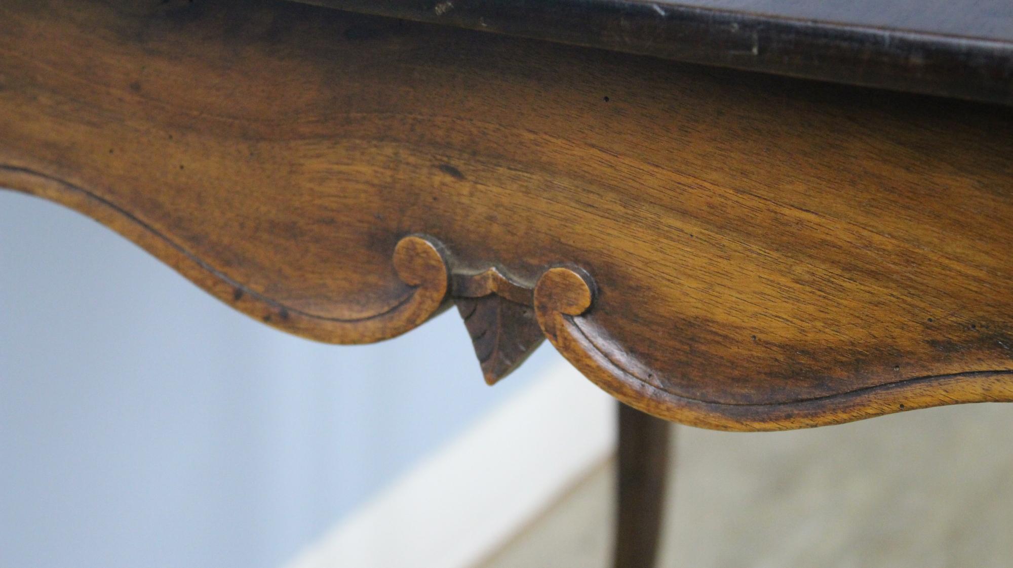 Antique French Walnut Cabriole Leg Side Table 5