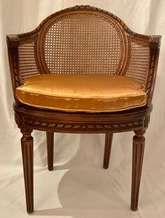Antique French Walnut Caned Chair, circa 1880-1890