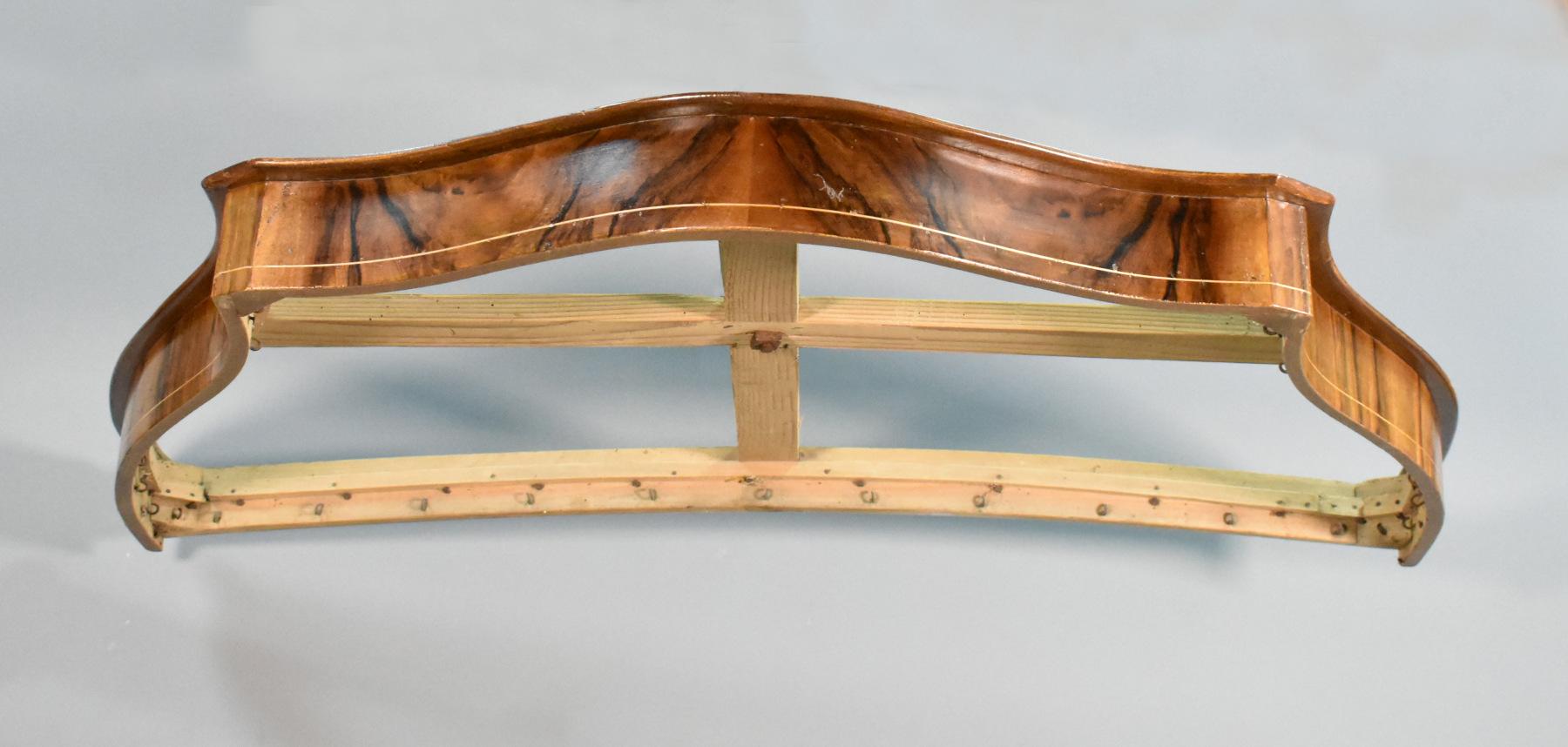 Antique French walnut Ciel de Lit bed Canopy Corona

This Ciel de Lit is crafted in striking walnut with contrasting boxwood inlay and can be hung with drapes / bed curtains (not included). 

The piece is in very good condition with a lovely patina