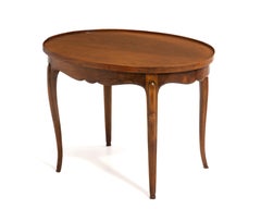 Antique French Walnut Coffee Cocktail Table Cabriole Leg Hoof Feet