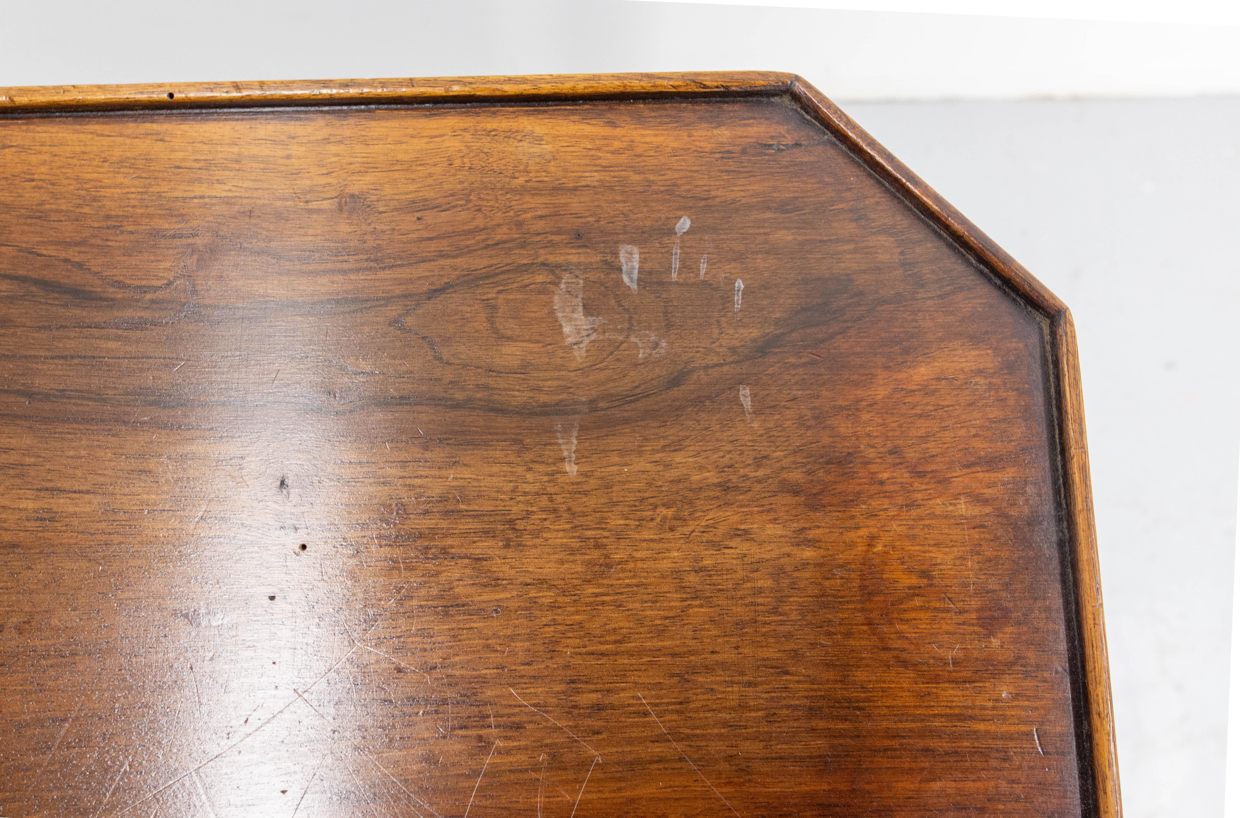 Antique French Walnut Coffee Table End Table with Drawer circa 1940 For Sale 8