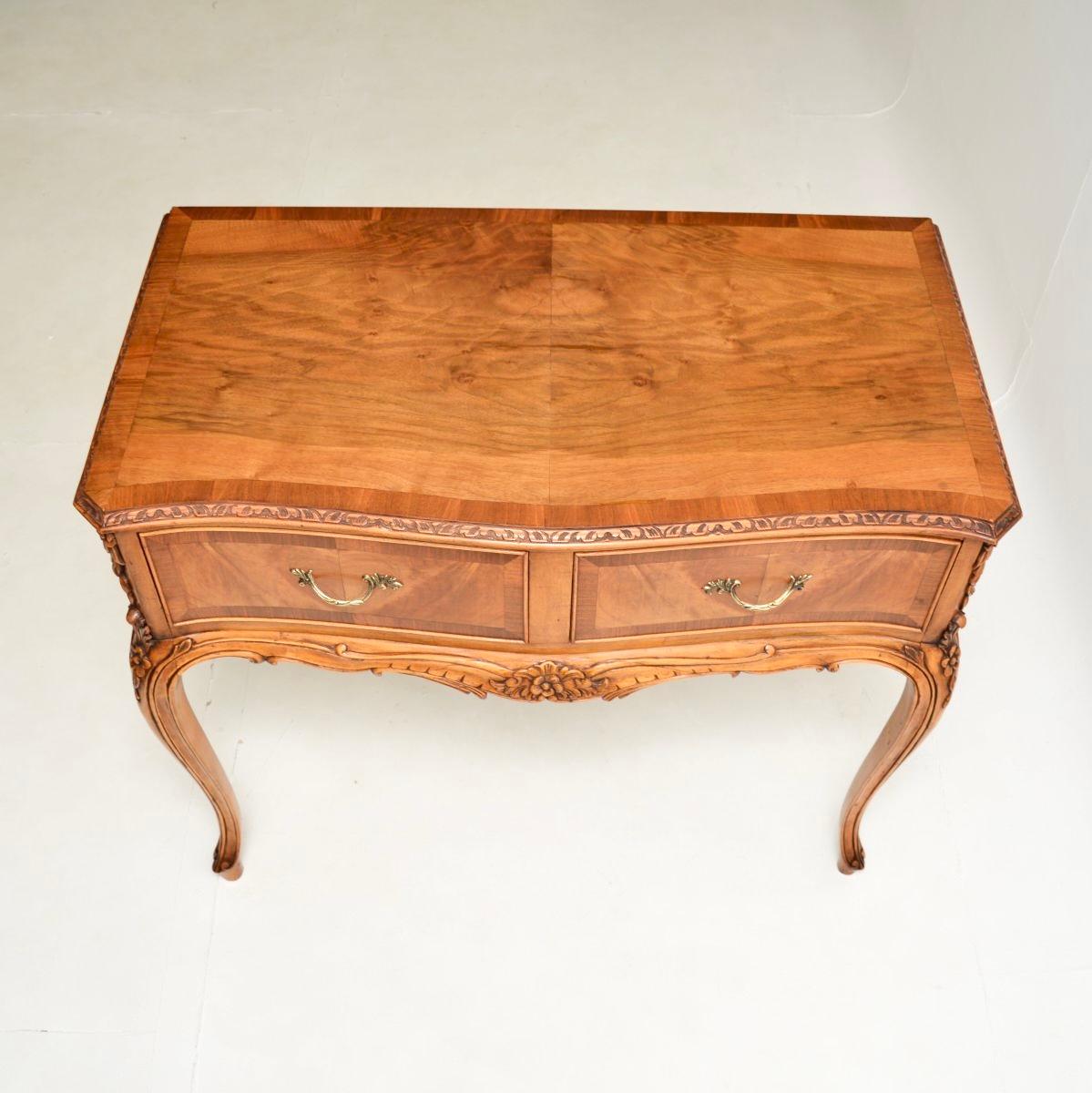 Early 20th Century Antique French Walnut Console / Server Table For Sale