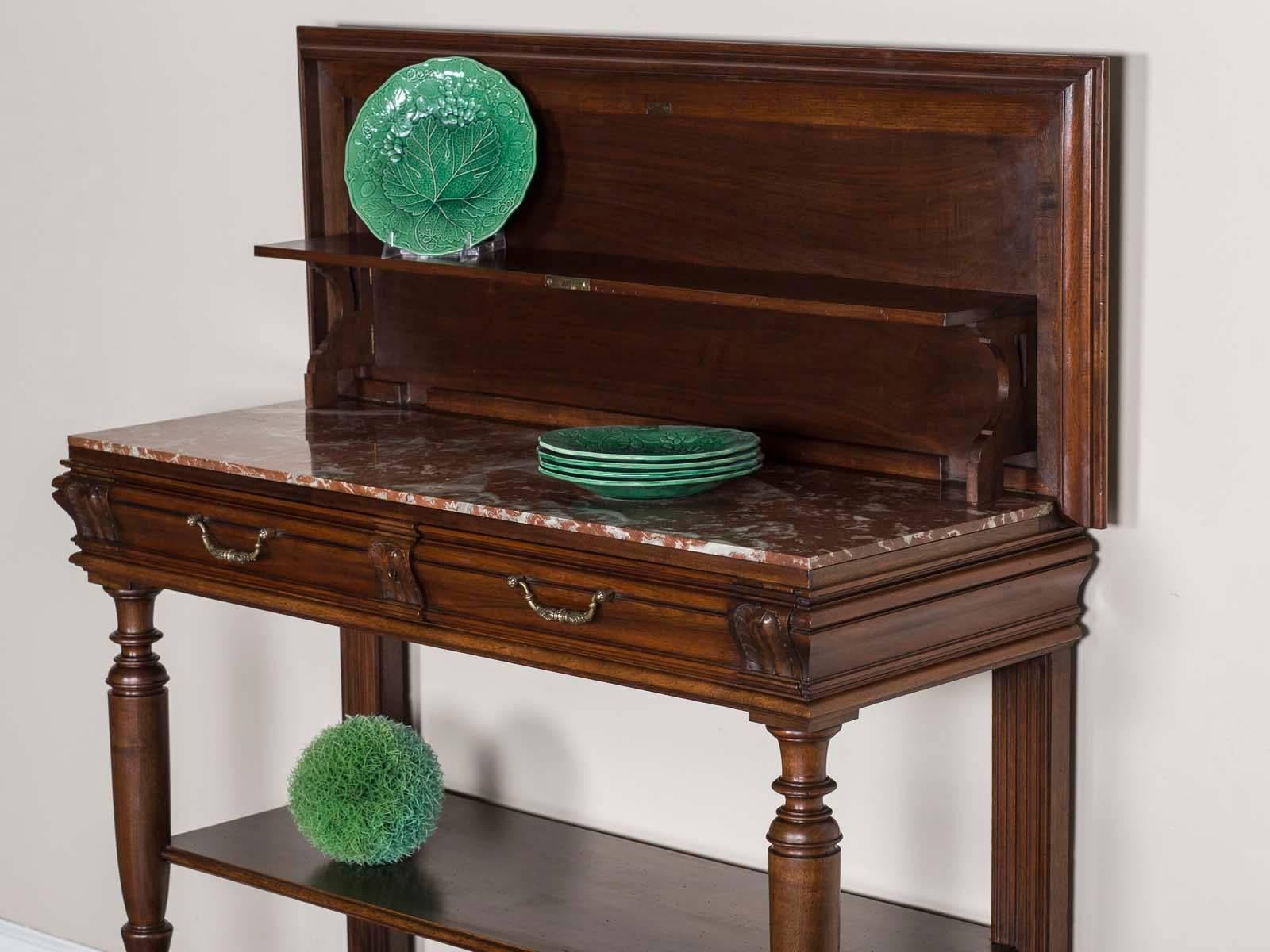 Antique French Walnut Desserte Console Buffet, circa 1895 5