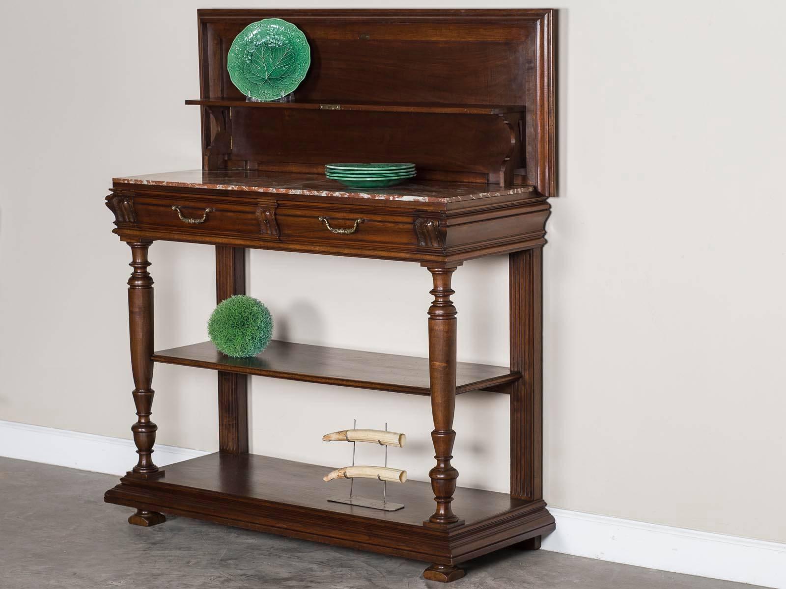 Antique French Walnut Desserte Console Buffet, circa 1895 4