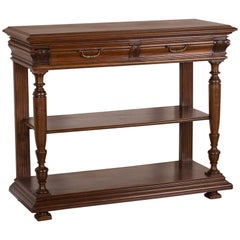 Antique French Walnut Desserte Console Buffet, circa 1895