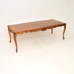 Antique French Walnut Dining Table and Eight Chairs