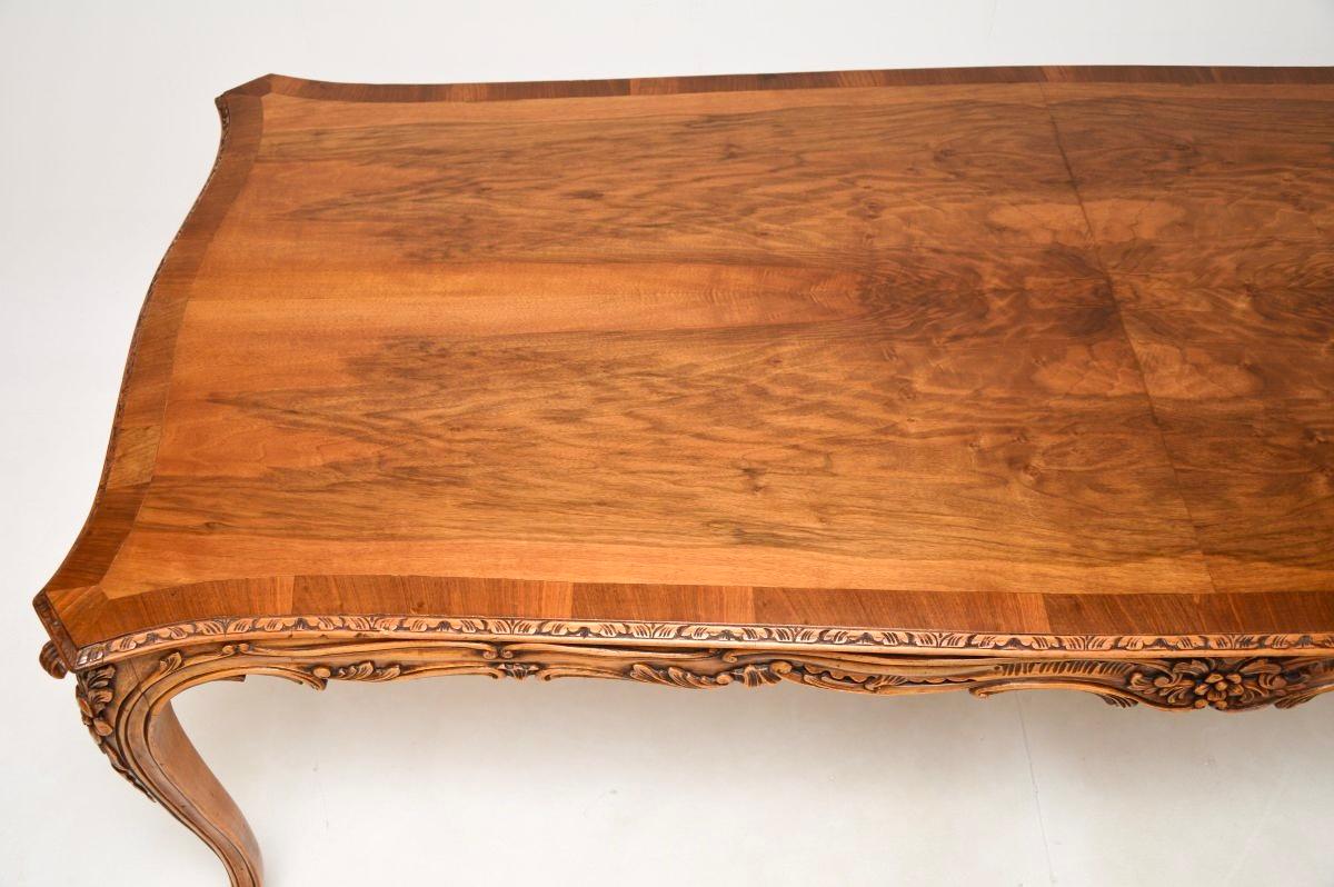 Early 20th Century Antique French Walnut Dining Table and Eight Chairs