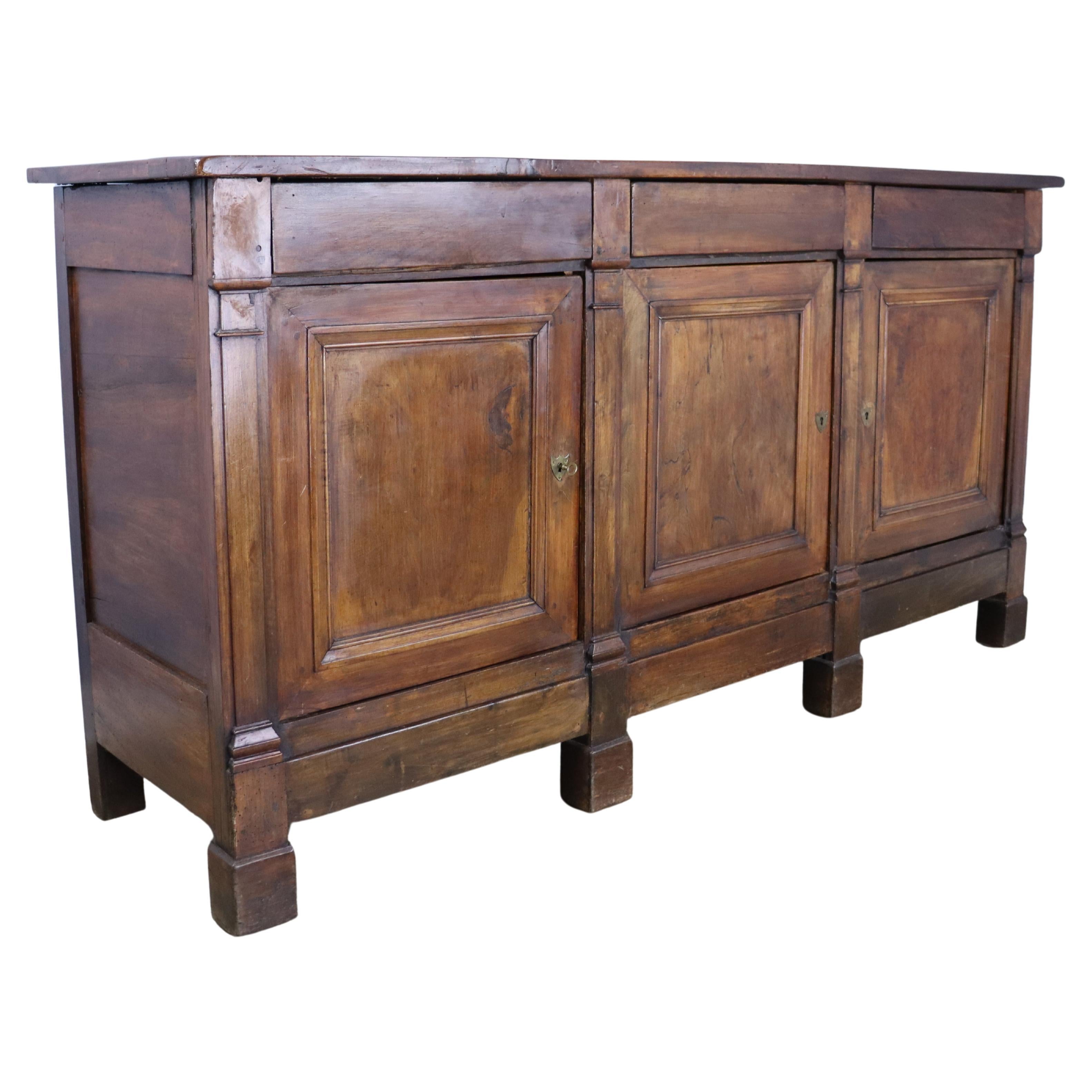 Antique French Walnut Directoire Enfilade