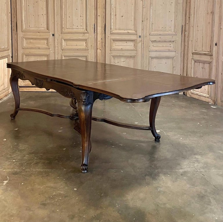 Antique French Walnut Draw Leaf Dining Table For Sale 5