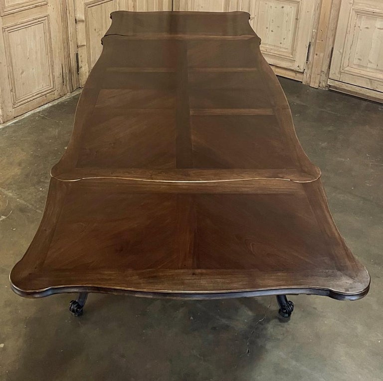 Antique French Walnut Draw Leaf Dining Table For Sale 6