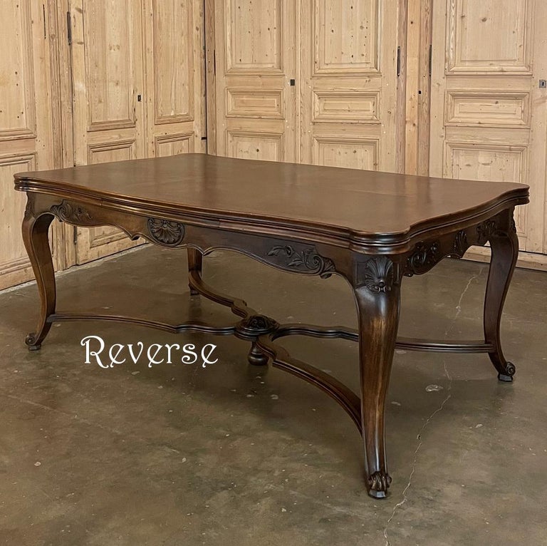 Antique French Walnut Draw Leaf Dining Table For Sale 7