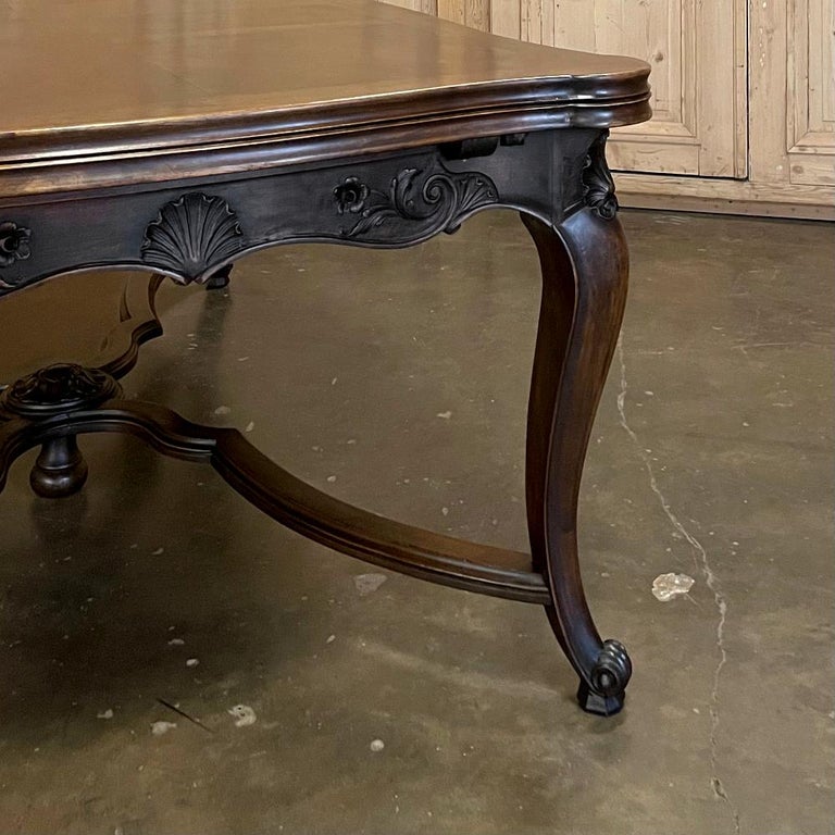 Antique French Walnut Draw Leaf Dining Table For Sale 8