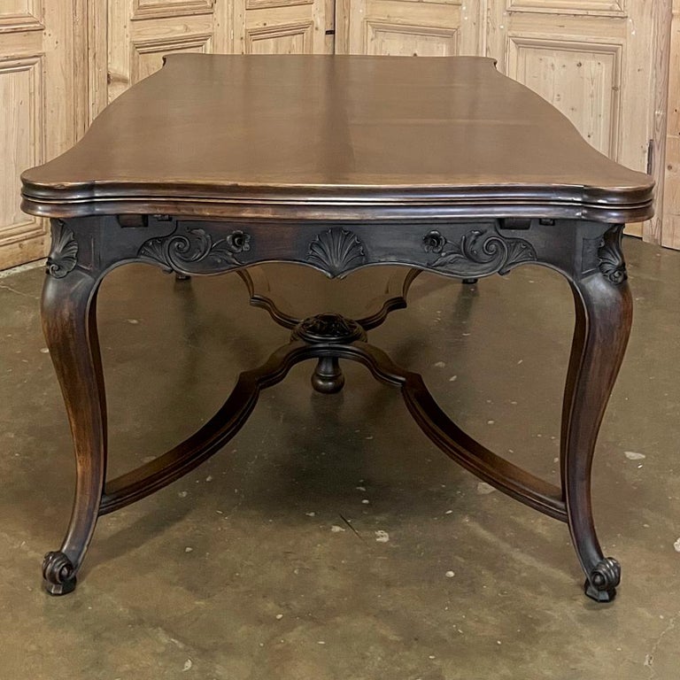 Antique French Walnut Draw Leaf Dining Table For Sale 3
