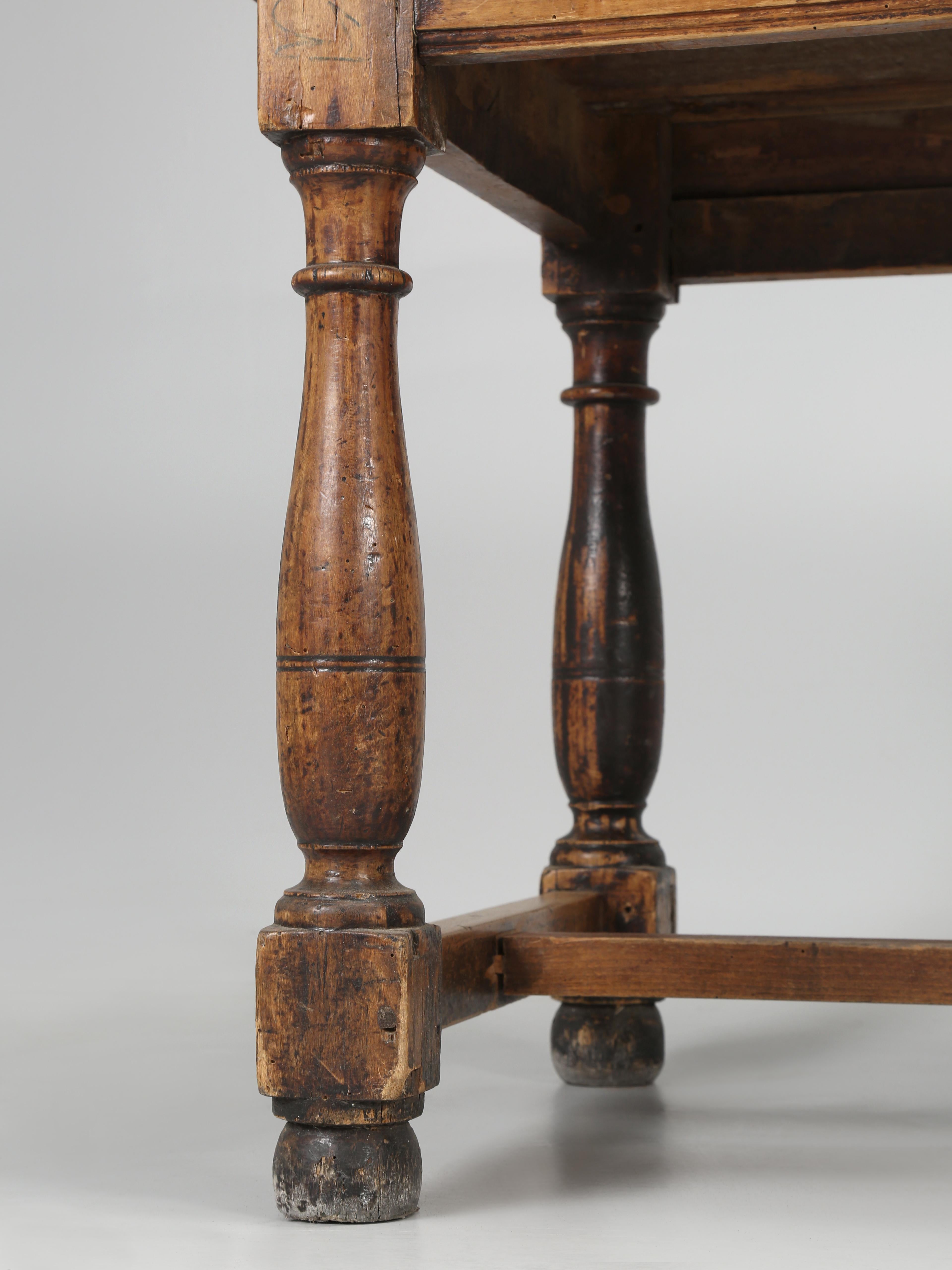 Antique French Walnut Farm Table Original Patina Structurally Sound circa 1850's 14